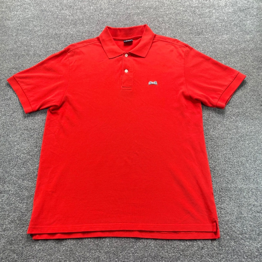 Le Tigre Polo Shirt Mens Medium Red Short Sleeve Cotton Pique Classic Logo